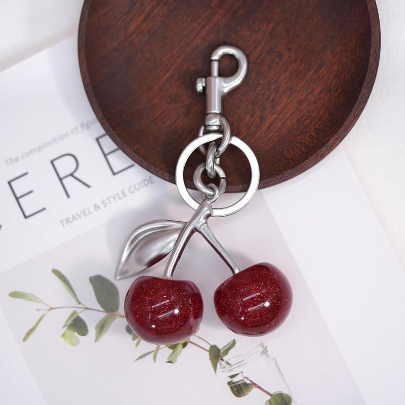 nylry Cherry Keychain & Bag Charm - Cute Cherry Accessories for Women - Gift - Image 4